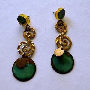 Artistic Vintage Cooper Swirl Earrings